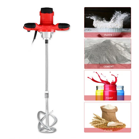 HAPPYSHOPPING 2100W Elektrischer Zementmischer Rührer 6-Gang-Handbetonmischer Für Mörser Farbe Schlamm Fugenmörtel 800 U / Min EU-Stecker,EU-Stecker, Rot 4 HAPPYSHOPPING 2100W Elektrischer Zementmischer Rührer 6-Gang-Handbetonmischer Für Mörser Farbe Schlamm Fugenmörtel 800 U / Min EU-Stecker,EU-Stecker, Rot – Bild 4