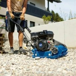 Scheppach Benzin Rüttelplatte HP1900S 5,6PS 17kN Fahrvorrichtung Gummimatte -Werkzeuge für Rohbau Geschaft 48408340 3