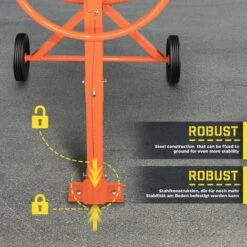 TIMBERTECH® Betonmischer - 140L, 550 W, Mit Handrad, 2 Räder, Elektrisch, Stahl, Orange/Schwarz - Mörtelmischer, Zementmischer, Mischer, Mischmaschine, Betonmischmaschine -Werkzeuge für Rohbau Geschaft 66808801 4